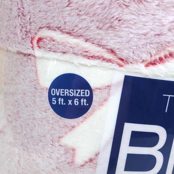 The Big One Plush Throw Blanket Faux Fur Oversized Supersoft Bow Pattern 5'x6' - Picture 7 of 10